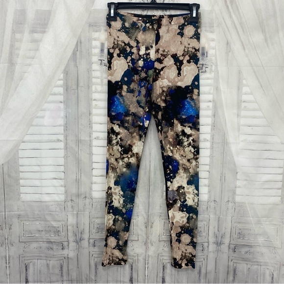 bryn Walker Pants - Bryn Walker Size XXS 2XS Blue Black Galaxy Knit Jersey Pull-On Basic Leggings